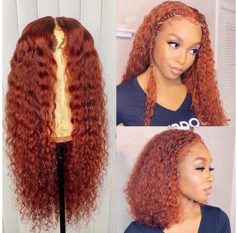 orange curly wig